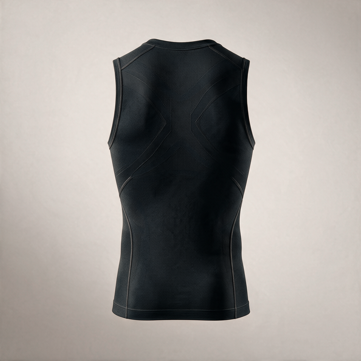 Posture Compression Wear Tank, back view of the graded compression zones